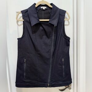 Eileen Fisher 100% Organic Cotton Women’s Dark Denim Vest Size Small VGUC